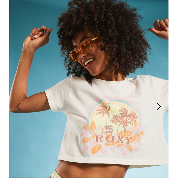 NWT Roxy Haleiwa Moment Cropped Baby T Shirt - Picture 8 of 12